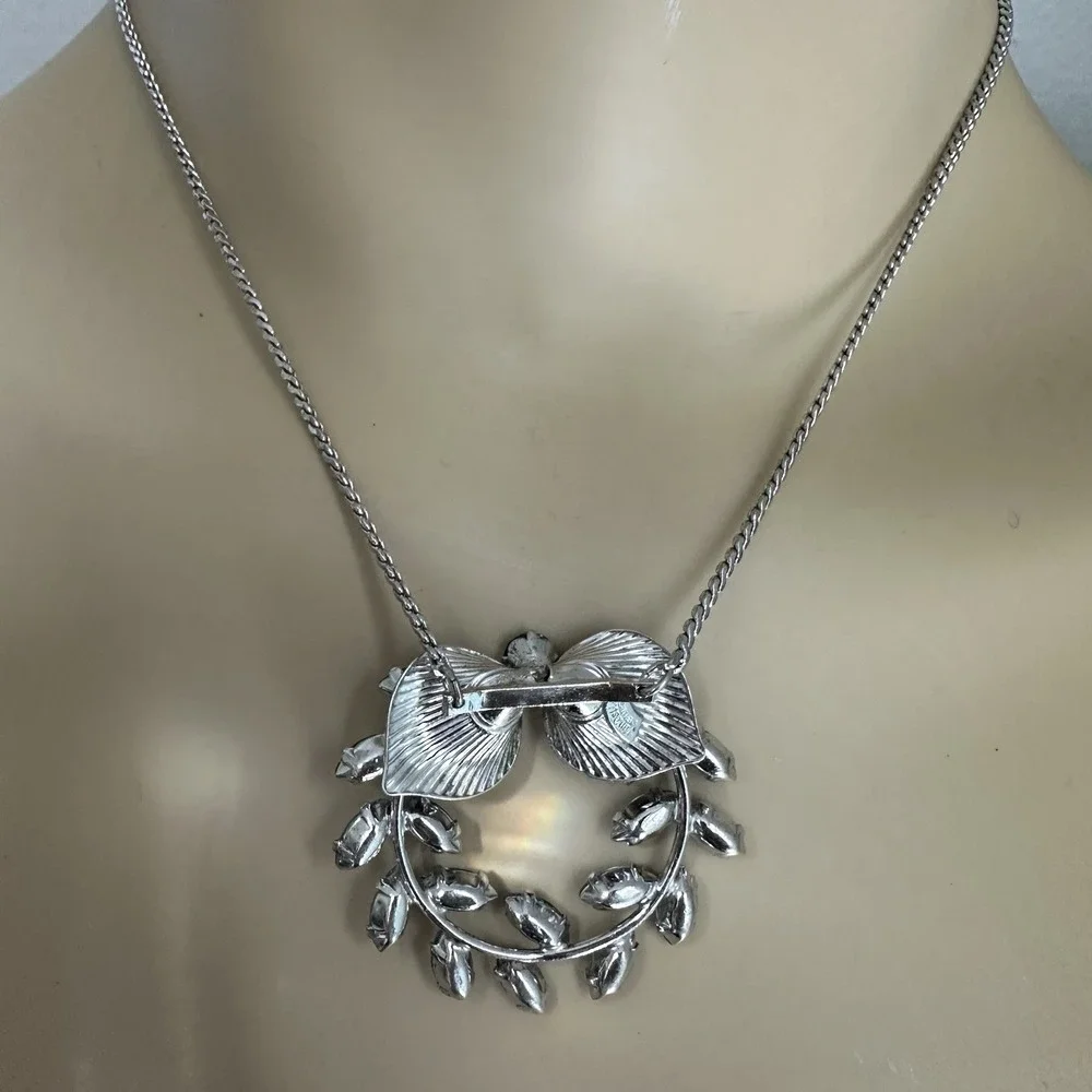 VTG Van Dell Pendant Necklace 14 Inch Blue‎ Crystals 925 Sterling 13.1g READ